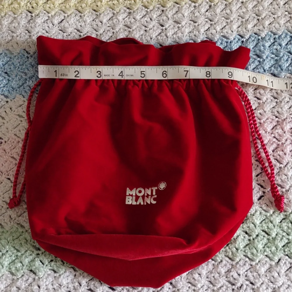 Montblanc Red Velvet Pull String Cinch Duster Bag